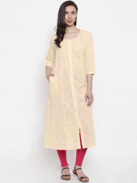 

RANGMANCH BY PANTALOONS Women Yellow Printed A-Line Kurta