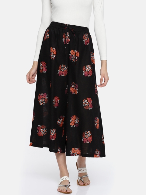 

RANGMANCH BY PANTALOONS Women Black Printed Flared Palazzos