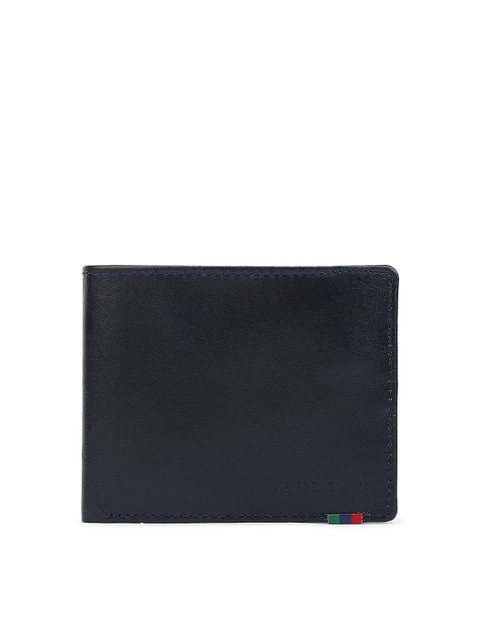 

Peter England Men Navy Solid Genuine Leather Two Fold Wallet, Navy blue