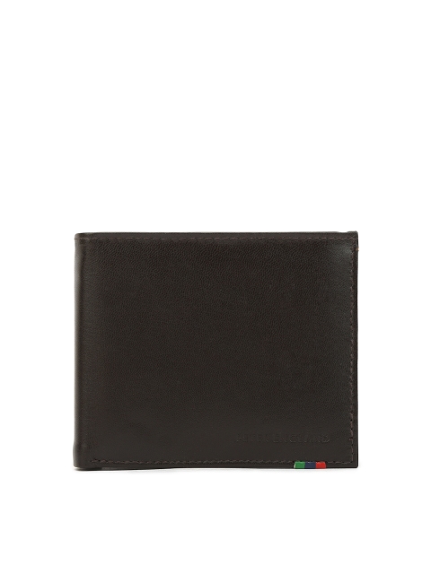 

Peter England Men Coffee Brown Solid Genuine Leather Two Fold Wallet