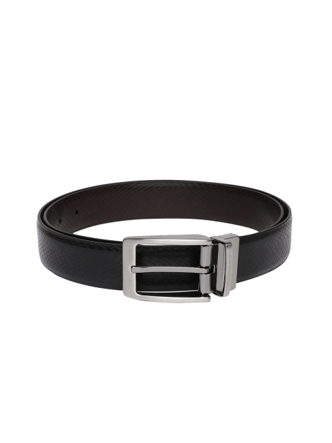 

Peter England Men Black Textured Reversible Belt