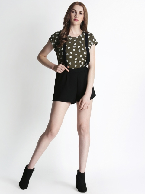 

Honey by Pantaloons Women Black Solid Regular Fit Regular Shorts
