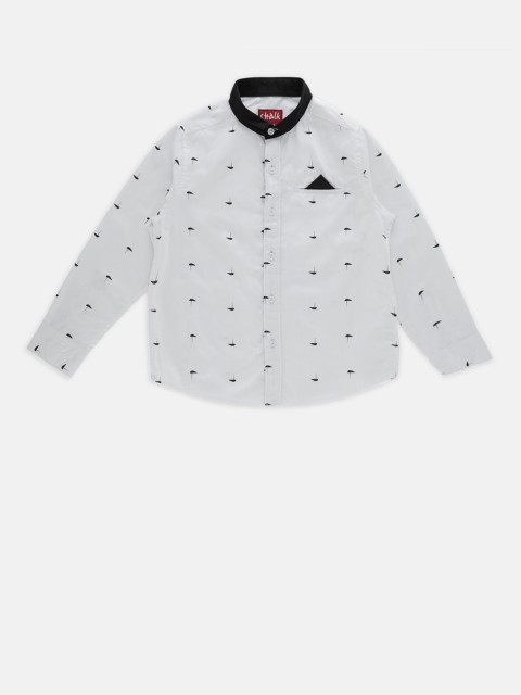 

CHALK by Pantaloons Boys White Classic Regular Fit Printed Party Shirt