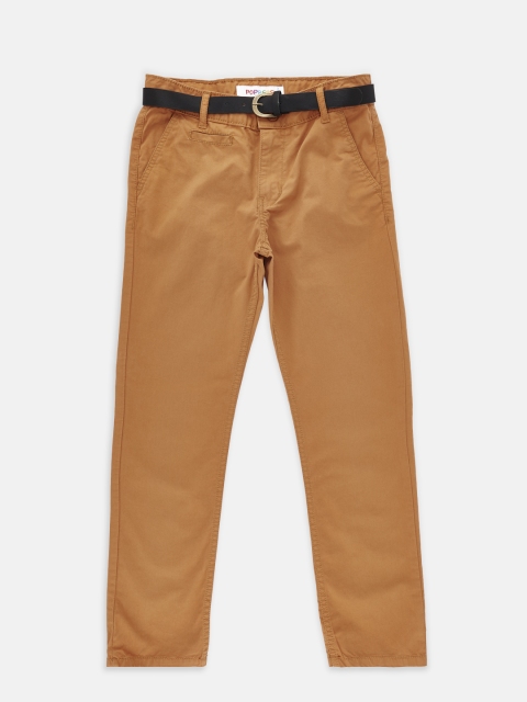 

POPPERS by Pantaloons Boys Brown Relaxed Regular Fit Solid Regular Trousers