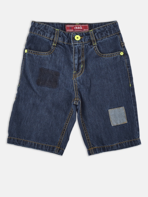 

CHALK by Pantaloons Boys Blue Solid Tapered Fit Denim Shorts