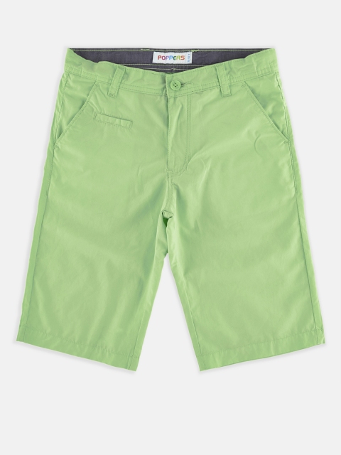 

POPPERS by Pantaloons Boys Green Solid Regular Fit Regular Shorts