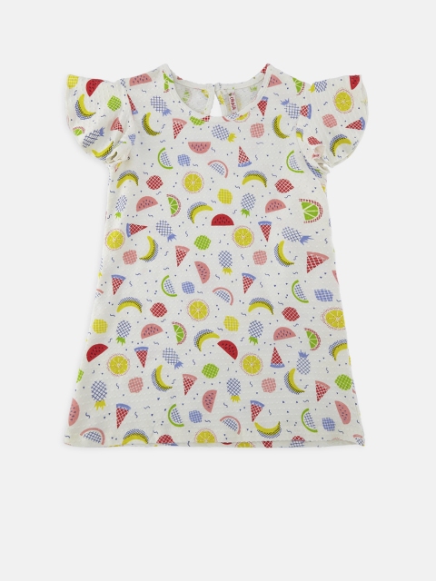 

CHALK by Pantaloons Girls White Printed A-Line Dress