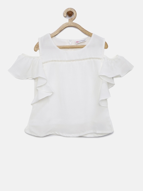 

Peppermint Girls Off-White Self Design Top