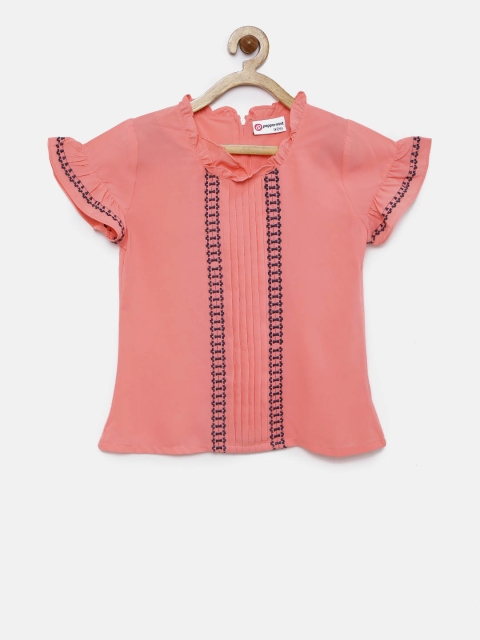 

Peppermint Girls Peach-Coloured Solid Top