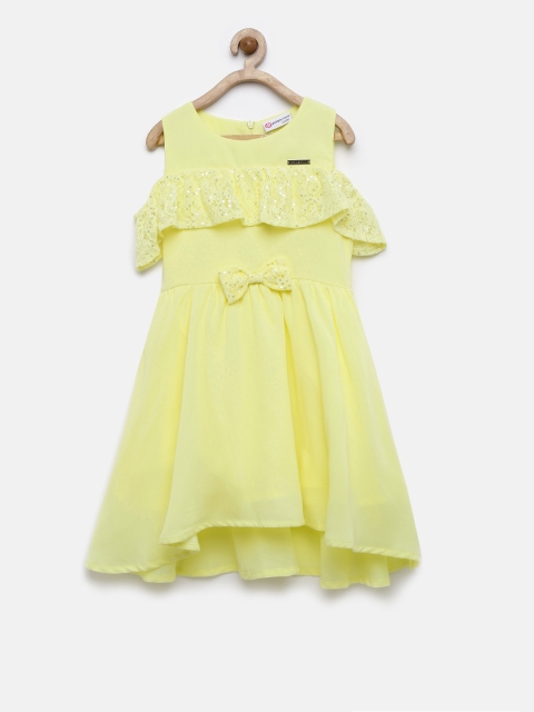 

Peppermint Girls Yellow Solid Fit and Flare Dress