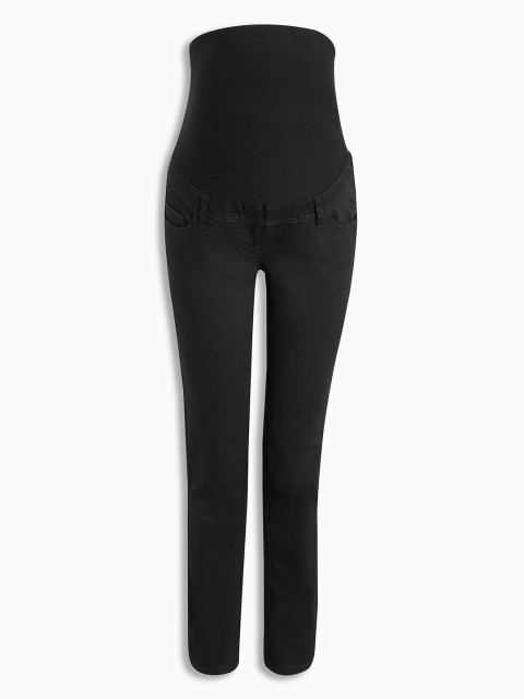 

next Women Black Slim Fit Mid-Rise Clean Look Stretchable Maternity Jeans