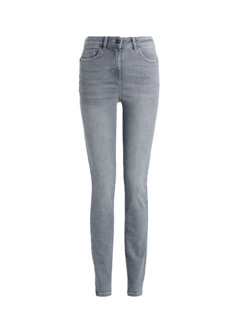 

next Women Grey Skinny Fit Mid-Rise Clean Look Stretchable Jeans