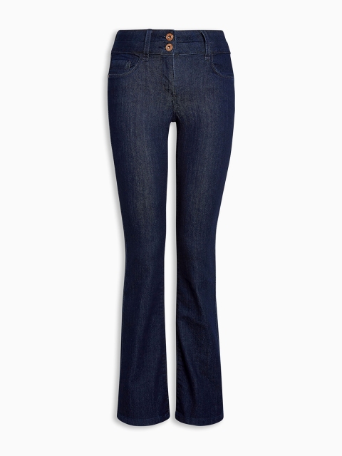 

next Women Navy Blue Bootcut High-Rise Clean Look Stretchable Jeans
