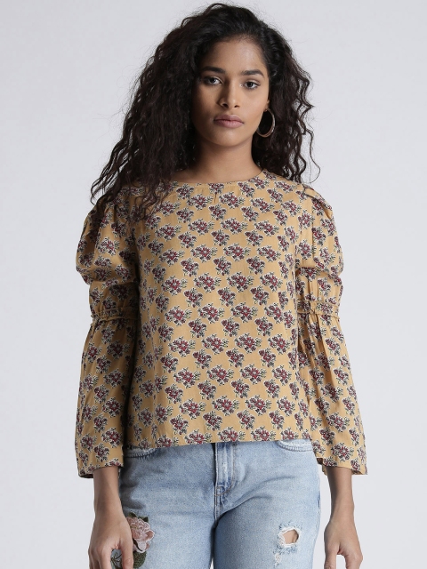 

Splash Women Beige Floral Print Boxy Top