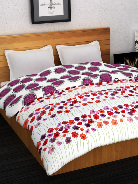 

Story@home Purple & White Floral Mild Winter 200 GSM Double Bed Comforter