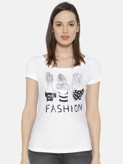 

Jealous 21 Women White Printed Round Neck T-shirt
