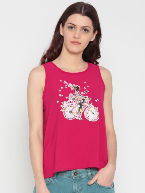 

Jealous 21 Women Pink Printed A-Line Top
