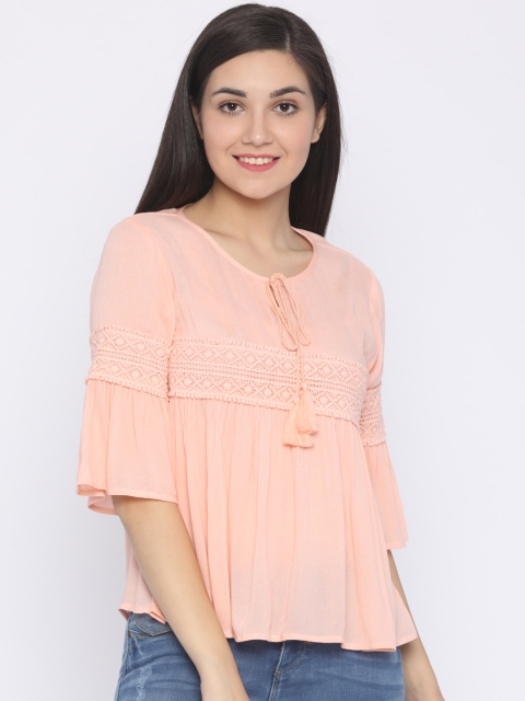 

Jealous 21 Women Peach-Coloured Solid Top