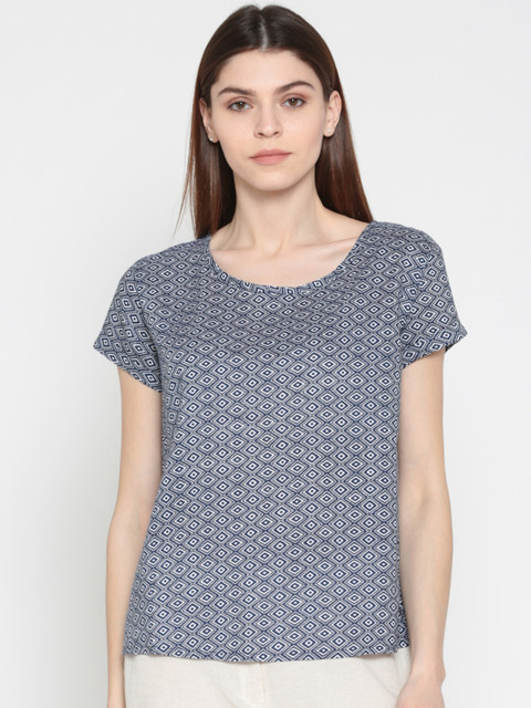 

Jealous 21 Women Navy Printed Top, Navy blue