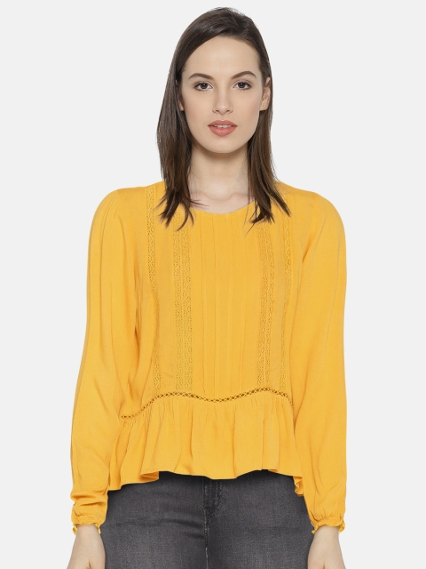 

Jealous 21 Women Mustard Yellow Solid A-line Top
