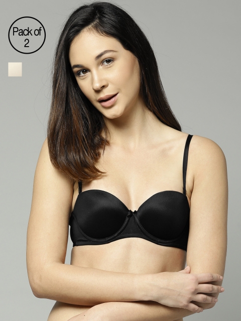 

Marks & Spencer Pack of 2 Solid Underwired Lightly Padded Balconette Bras 2964, Beige
