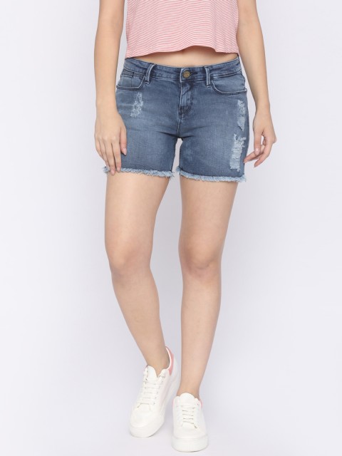 

Jealous 21 Women Blue Washed Regular Fit Denim Shorts
