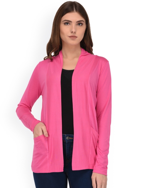 

Espresso Pink Solid Open Front Shrug