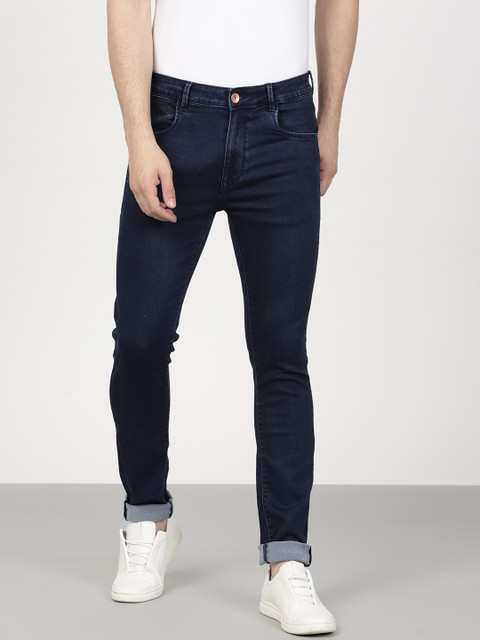 

ether Men Navy Blue Skinny Fit Mid-Rise Clean Look Stretchable Jeans