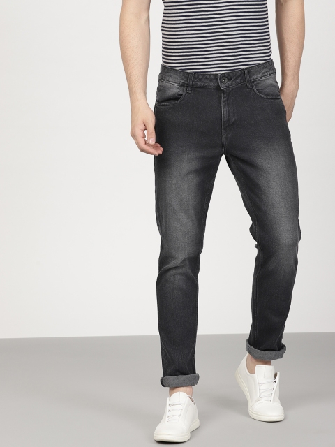 

ether Men Charcoal Slim Fit Mid-Rise Clean Look Stretchable Jeans