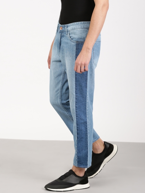 

ether Men Blue Mid-Rise Clean Look Cropped Jeans