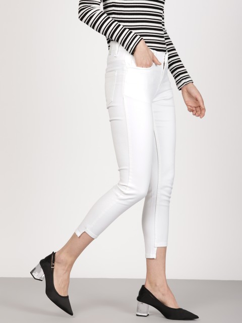 

ether Women White Skinny Fit Mid-Rise Clean Look Stretchable Jeans