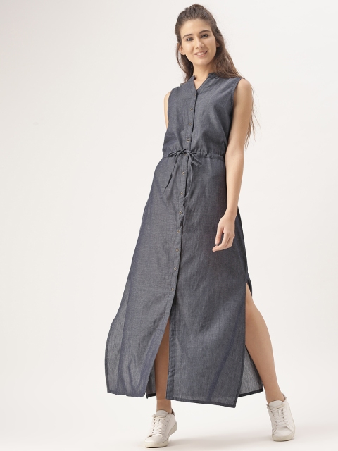 

DressBerry Women Blue Solid Maxi Dress