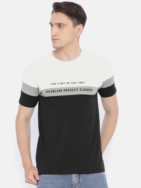

Lee Cooper Men White & Black Solid Round Neck T-shirt