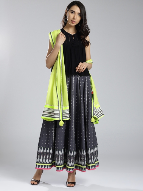 

W Fluorescent Green Solid Dupatta