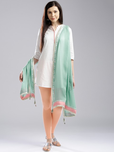 

W Green Solid Dupatta