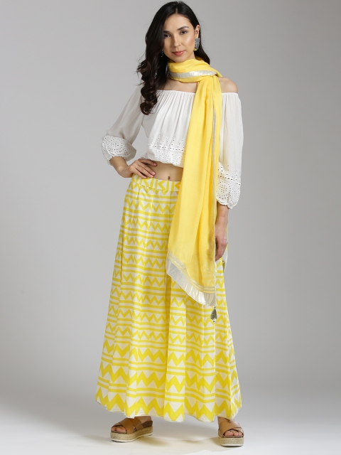 

W Yellow Solid Dupatta