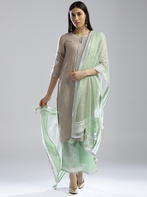 

W Green Embroidered Dupatta