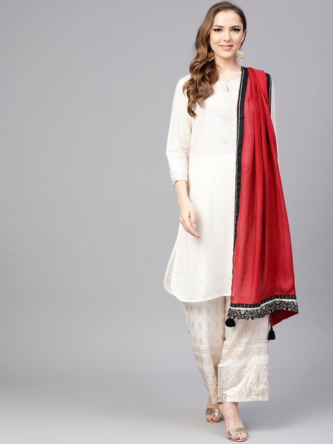 

W Maroon Solid Dupatta