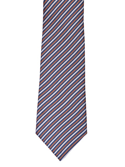 

Alvaro Castagnino Navy Blue & Off-White Striped Broad Tie