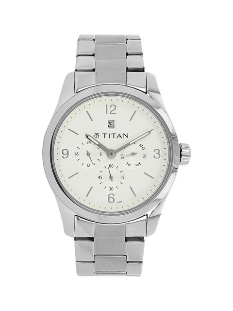 

Titan Men Silver-Toned Dial Chronograph Watch 9493SM01J