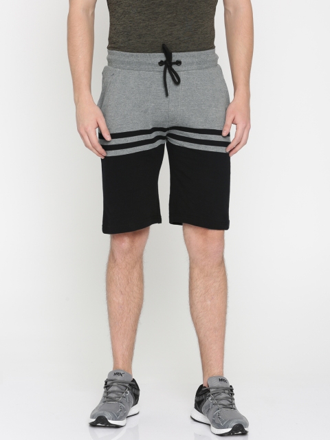 

Proline Active Men Grey Colourblocked Regular Fit Sports Shorts