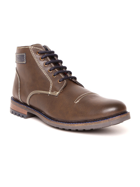 

Duke Men Brown Solid Flat Boots