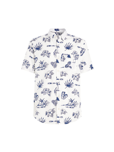 

next Men White Comfort Regular Fit Printed Casual Shirt