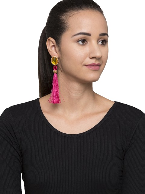 

Pipa Bella Pink & Gold-Toned Contemporary Drop Earrings