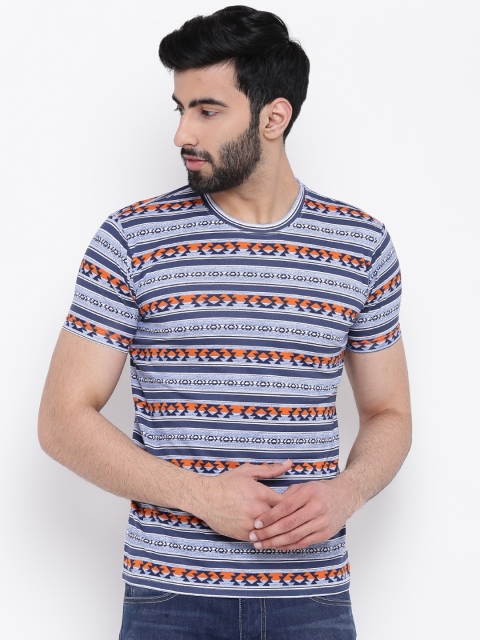 

Pepe Jeans Men Blue & White Printed Round Neck T-shirt