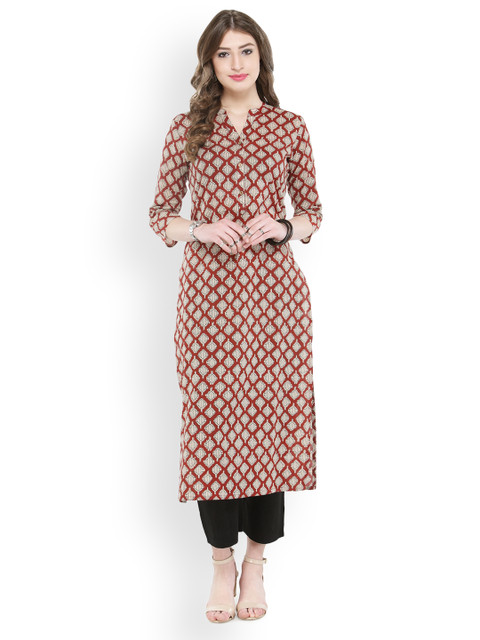 

Varanga Women Rust Printed Kurta with Trousers
