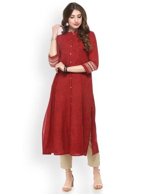

Varanga Women Rust Solid Anarkali Kurta