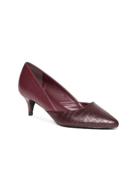 

Allen Solly Women Burgundy Croc-Textured Pumps