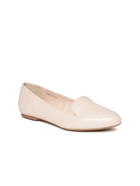 

Allen Solly Women Cream-Coloured Croc-Textured Ballerinas