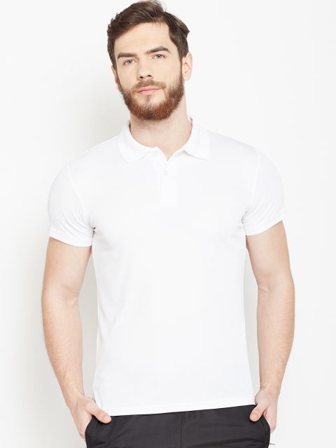 

Lotto Men White Solid Polo Collar T-shirt